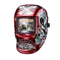 Helm Las Tenaga Surya 2 Sensor Busur Cahaya, Pelindung Lebar 4/9-13 TIG MIG, Baterai Dapat Diganti, Masker Las Warna Asli