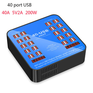 Estación de acoplamiento universal usb, <span class=keywords><strong>200W</strong></span>, 40 puertos, pantalla Digital USB, estación de carga inteligente para teléfonos - Product Image 2