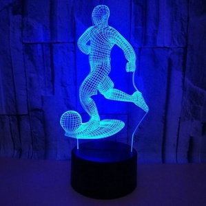 <span class=keywords><strong>Luces</strong></span> de baloncesto 3D <span class=keywords><strong>LED</strong></span> Night Light <span class=keywords><strong>USB</strong></span> Powered 7 Color Changing Table Lámpara de escritorio sensor táctil para la decoración de los fanáticos de los deportes de cabecera - Product Image 2