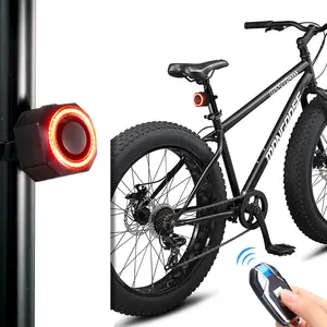 USB Rechargeable Security System Bike Tail Light Alarm IP65 Red Safety Warning Waterproof Bicycle Tail Mountain Bike Handlebar