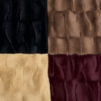 Tissu en fausse fourrure de lapin 100% polyester tricoté, doux, à motifs de lignes courbes en relief, pour jouets, vêtements, voitures et literie pour filles