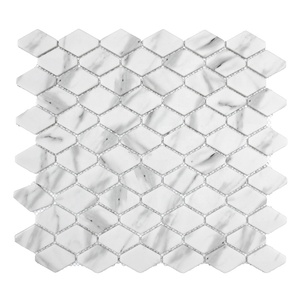Mosaïque murale décorative en verre recyclé en forme de losange, impression jet d'encre mate, pour crédence de cuisine - Product Image 2