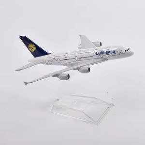 Modelo de Avión de Aleación Fundida a Presión de <span class=keywords><strong>Lufthansa</strong></span> Airlines Airbus A380 a Escala 1/500 de 14 cm con Soporte, Suministro de Fábrica - Product Image 6