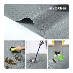 Tapis de protection de sol de garage en vinyle gris à motif de diamant pour garage et au-delà - Product Image 6