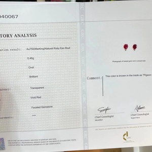 Tùy Chỉnh 18K Tự Nhiên <span class=keywords><strong>Ruby</strong></span> Stud Earrings Ear Studs Earrings Đối Với Phụ Nữ - Product Image 6