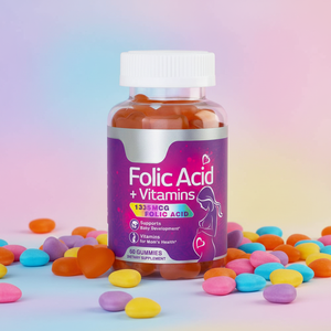 วิตามินก่อนคลอด OEM สูตรสำคัญ สำหรับผู้หญิง วิตามินโฟลิกแอซิดแบบกัมมี่ สำหรับผู้ทานมังสวิรัติ - Product Image 1
