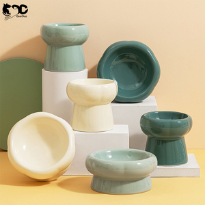 Geerduo Pet porselen stres ücretsiz yükseltilmiş seramik köpek kedi maması besleyici Pet kolay yemek için su kasesi çanak - Product Image 2