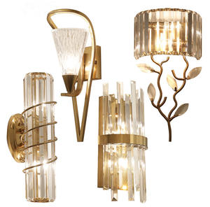 European Golden Wall <b>Sconce</b> Hotel Porch Corridor Modern Luxury Led <b>Light</b> Crystal Glass Wall Lamp - Product Image 2