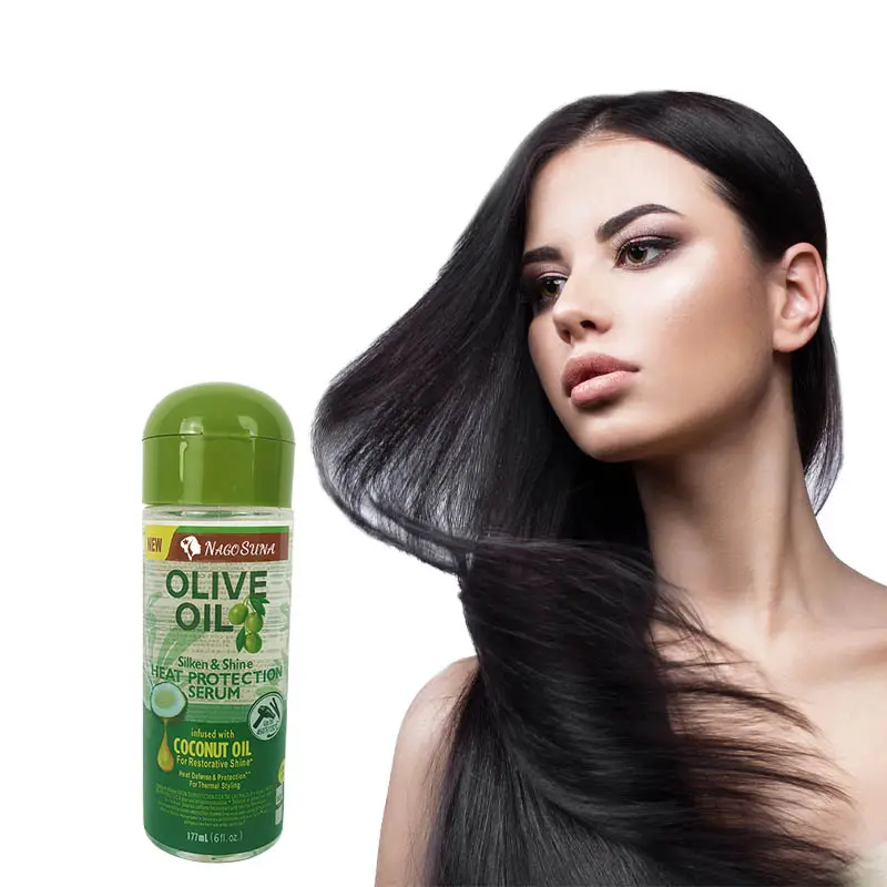 Новый Уход за волосами оливковое масло шелк и блеск термозащита Сыворотка для полировки волос с кокосовым маслом