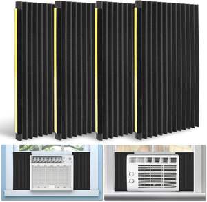Kit de panneaux latéraux pour <span class=keywords><strong>climatiseur</strong></span> de fenêtre Kit de panneaux latéraux isolants en mousse Panneaux d'étanchéité Isolation de la chaleur estivale et du froid hivernal Noir - Product Image 1