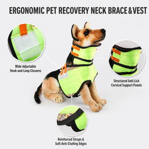 Combinaison de récupération pour animaux de compagnie : Gilet post-opératoire pour chien avec support de collier cervical, alternative au collier anti-léchage, combinaison ajustable pour chats - Product Image 3