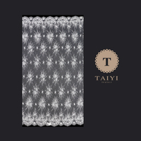 3 mètres de tissu en dentelle française classique romantique florale brodée avec des perles, 100% polyester, résistant au rétrécissement, pour robes de mariée