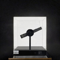 Petite boîte holographique publicitaire de 18cm hologramme portable 3d table d'alimentation intégrée de bureau avec affichage LED transparent Holo