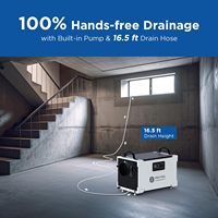 Déshumidificateur Moiswell 145 pintes avec pompe et tuyau de drainage |   Déshumidificateur commercial Energy Star pour sous-sols et greniers