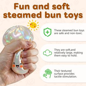 <b>Glitter</b> Dumpling, <b>Glitter</b> Dumpling Squishy with Box, 6 Color Options Dumplings Squishy Toy for Stress Relief (<b>Red</b>) - Product Image 6