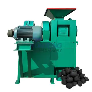 High pressure roller type egg shape coke carbon black powder coal charcoal balls pressing machine briquette making machine