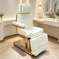 Fauteuil esthétique électrique de luxe avec commande au pied pour salon de soins professionnels et épilation