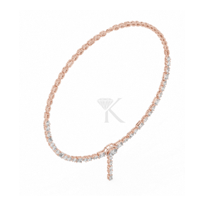 Collier en Y avec diamants de formes variées en or massif 14K, halo ovale, lariat et collier ras-du-cou tennis cascade en diamants de laboratoire, bijoux fins de caractère - Product Image 5