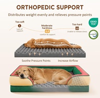 Fabricant OEM ODM de lits pour chiens, canapé pour animaux de compagnie en mousse orthopédique en velours cristal imperméable et résistant, personnalisé pour les grandes races