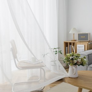 Style campagnard fil <span class=keywords><strong>tissu</strong></span> <span class=keywords><strong>rideau</strong></span> Beige blanc Crochet translucide ombrage gaze de lin pour la maison salon chambre - Product Image 1