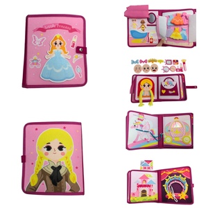 <span class=keywords><strong>Livre</strong></span> d'activités en feutre pour petites princesses, <span class=keywords><strong>livre</strong></span> silencieux pour filles et tout-petits, planche d'activités éducatives précoces, jouets Montessori - Product Image 2
