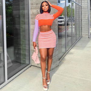 Chic Crop Top and Skirt Dress In A 