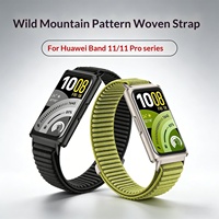 Bracelet de montre de remplacement en nylon à motif montagne pour l'extérieur avec boucle ; en stock pour Huawei Band 11 Pro et Huawei Band 11