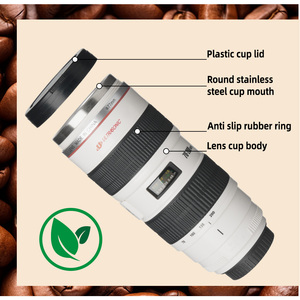 Thermos à double paroi en acier inoxydable de 560 ml avec logo personnalisé, design moderne, forme d'<span class=keywords><strong>objectif</strong></span> d'<span class=keywords><strong>appareil</strong></span> <span class=keywords><strong>photo</strong></span> blanc, tasse de voyage écologique - Product Image 2
