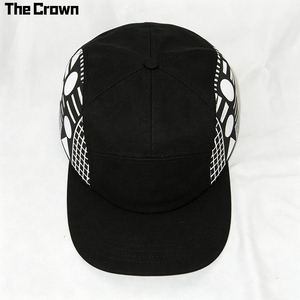 Custom Logo 5 Panel Structured <b>Flat</b> Brim Cap Wholesale Bulk Memphis Geometric Print Side <b>Hat</b> Blank Front Manufacturer - Product Image 3