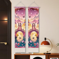Décoration Murale Art Déco pour la Fête de Qixi, Murale Romantique en Coton et Lin pour la Saint-Valentin Chinoise, Décoration Intérieure pour Chambre et Salon, Marque JY