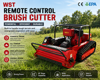Robot tondeuse à fléaux diesel RC de 80 cm avec accessoire pelle à neige en option pour la coupe de broussailles et le désherbage sur les pentes, vergers et fermes