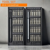 Ensemble de 24 embouts de tournevis de précision magnétiques, boîte en plastique, multi-usage, pour ordinateur portable, PC, téléphone portable, kit d'outils de réparation de poche, poignée, ensembles d'outils