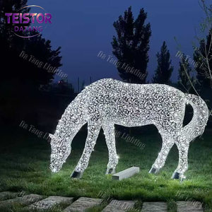 Décoration de Noël en forme de cheval grandeur nature avec éclairage LED pour extérieur, parc, jardin et aménagement paysager de vacances - Product Image 6