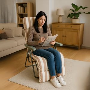 Sedia a Sdraio Moderna di Lusso con Cuscino Bianco 73x60x102 CM per Arredamento da Giardino o Spiaggia - Product Image 3