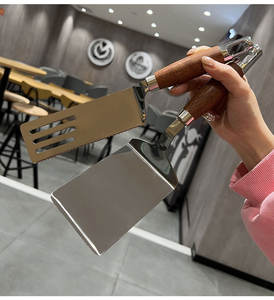 Spatule de cuisine professionnelle en acier inoxydable Syh259 pour barbecue et pizza, avec manche en bois – Nouveauté 2024 pour la maison et la cuisine (vente en gros) - Product Image 6