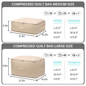 Organisateur de rangement à compression ultra-compact, sac de rangement à compression anti-poussière pour couettes, vêtements, couvertures - Product Image 2