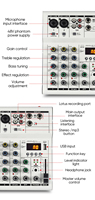 Console de mixage numérique professionnelle 4 canaux avec effet de réverbération, amplificateur et lecteur audio pour ordinateur domestique