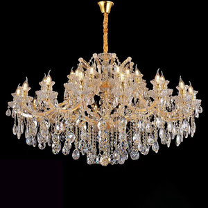 Роскошная Европейская Золотая люстра светодиодная для гостиной, спальни, на заказ, хрустальная лампа K9, подвесной светильник для свадебной вечеринки - Product Image 6