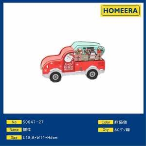 Homeera Christmas Truck Decor Iron Cartoon Car 18.8x11x6cm Holiday Decoration - Product Image 1