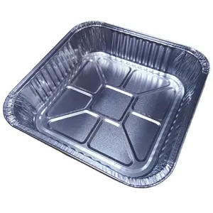 Wadah makanan warna persegi 8 "aluminium foil, wadah makanan 1400ml emas mawar aluminium foil wadah makanan model foil kue