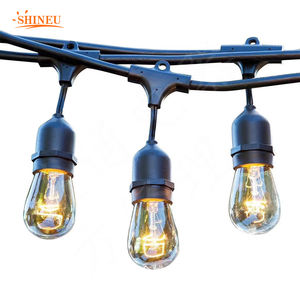 IP65 15M Cadena de luces negras Blanco cálido S14 LED Regulable Inastillable Carcasa transparente Fiesta al aire libre Patio trasero Café <span class=keywords><strong>Bistro</strong></span> - Product Image 2