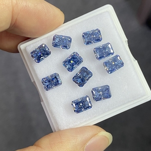 Đá quý HQ Gems 5x7mm <span class=keywords><strong>1</strong></span> Carat, đá quý nhân tạo, không gắn, chất lượng cao VVS1, cắt Radiant, màu xanh Moissanite - Product Image 2