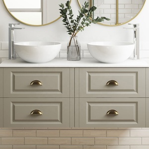 CHENLANG Modern Europe Simple Solid Brass Furniture <strong>Knob</strong> Drawer Pulls Cabinet Dresser Wardrobe Satin Brass Finish Multi-layer - Product Image 6