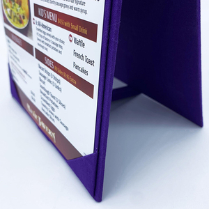 ปกเมนูร้านอาหารแบบตั้งโต๊ะ 2 หน้า สีน้ำเงิน ราคาโรงงาน - Product Image 3