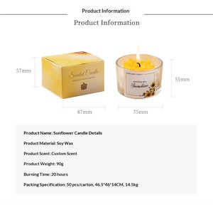 Bougie parfumée artisanale en cire de soja personnalisée, cadeaux de mariage, parfum de lavande, vanille, fleurs, dans un verre - Product Image 2