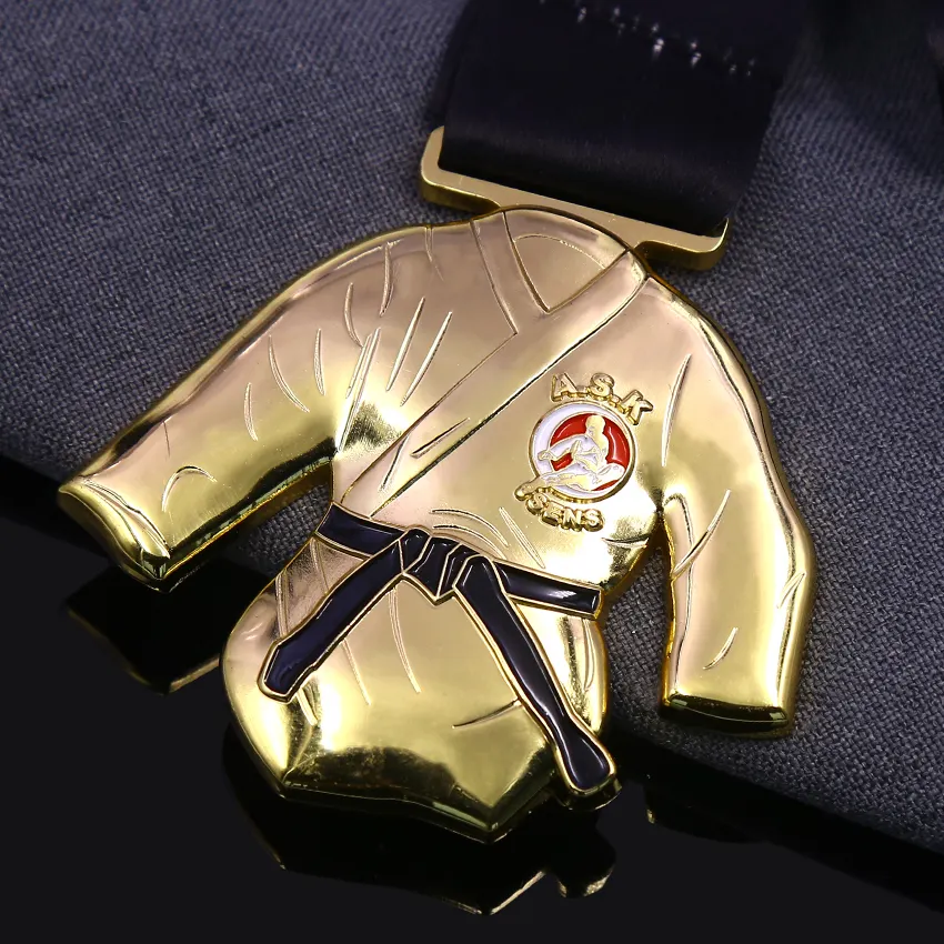 סין מדליית יצרנית אישית אבץ סגסוגת זהב מדליון מתכת ג 'ודו זהב מדליות