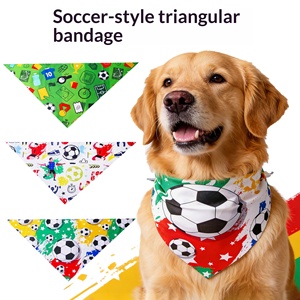ผ้าพันคอสุนัขลายฟุตบอล - ผ้าพันคอสามเหลี่ยมสำหรับสัตว์เลี้ยงแบบปรับได้สำหรับงานปาร์ตี้วันหยุดสำหรับลูกสุนัขและแมว - Product Image 3