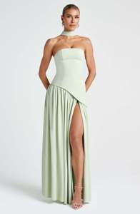 Robes d'été décontractées personnalisées pour femmes, robes de soirée à épaules dénudées, dos nu à lacets, fendues, longues, pour fêtes d'anniversaire - Product Image 3