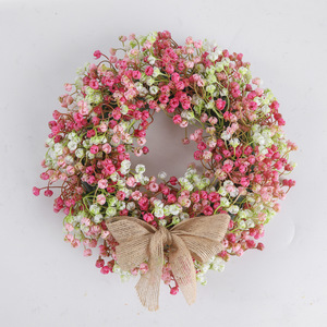 Guirlande artificielle avec nœud en <span class=keywords><strong>toile</strong></span> <span class=keywords><strong>de</strong></span> <span class=keywords><strong>jute</strong></span>, guirlande florale en plastique, décoration <span class=keywords><strong>murale</strong></span> ronde pour porte d'entrée, maison, mariage - Product Image 3