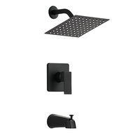 Ensemble de douche encastré - Pomme de douche noire encastrée au mur, norme américaine NPT, best-seller, mitigeur de douche encastré quatre voies chaud/froid